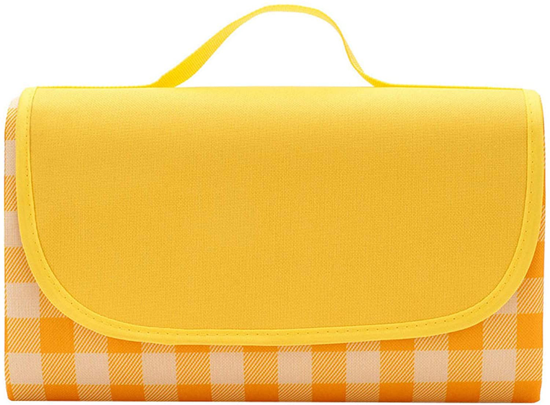 Picnic Blanket, 79''x79'' Extra Large Beach Mat Waterproof Sandproof for 6-8 People, Oversized Foldable Camping Blankets, Machine Washable, Thick Soft for Camping, Hiking, Travel, Music Festival Home & Garden > Lawn & Garden > Outdoor Living > Outdoor Blankets > Picnic Blankets shanghaiyishun 79.0 Inches YELLOW 79*79" 