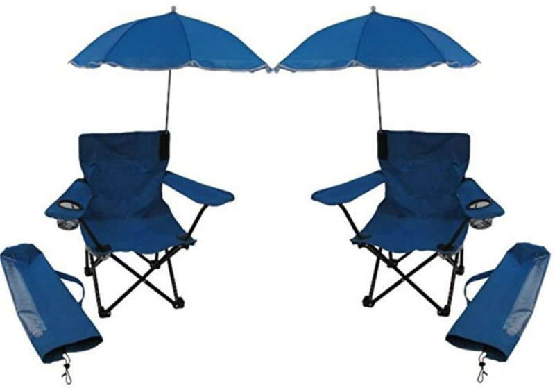 Redmon for Kids Beach Baby Kids Umbrella Camp Chair Combo (2 Blue)