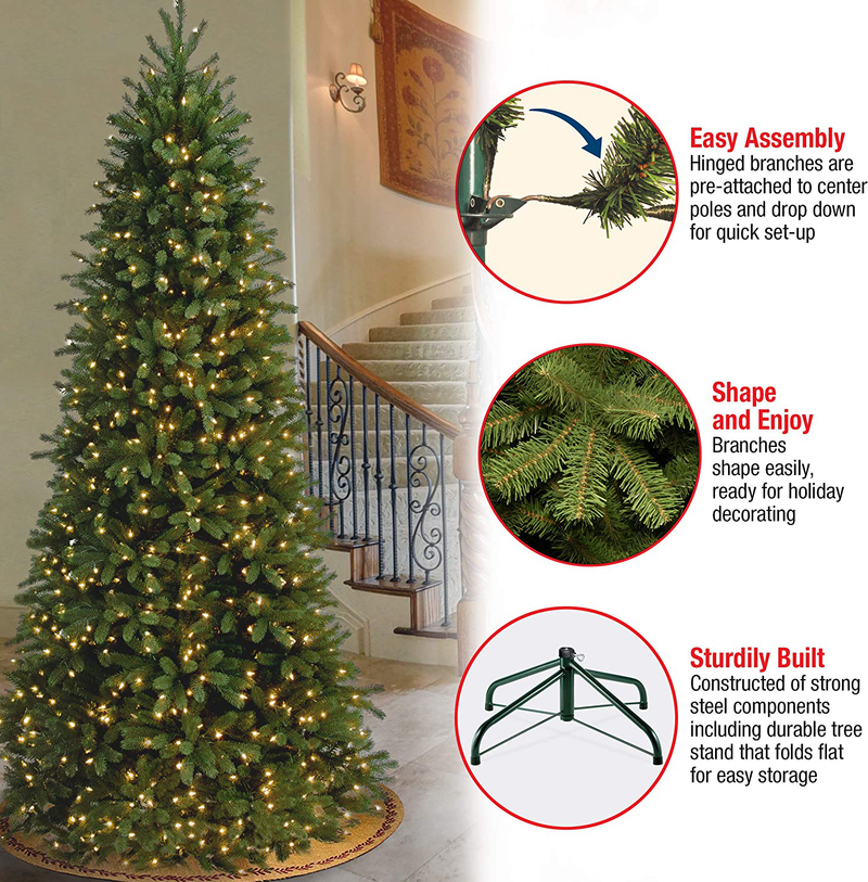 National Tree Company 'Feel Real' Pre-lit Artificial Christmas Tree | Includes Pre-strung White Lights and Stand | Jersey Frasier Fir Slim - 9 ft Home & Garden > Decor > Seasonal & Holiday Decorations > Christmas Tree Stands National Tree Company   