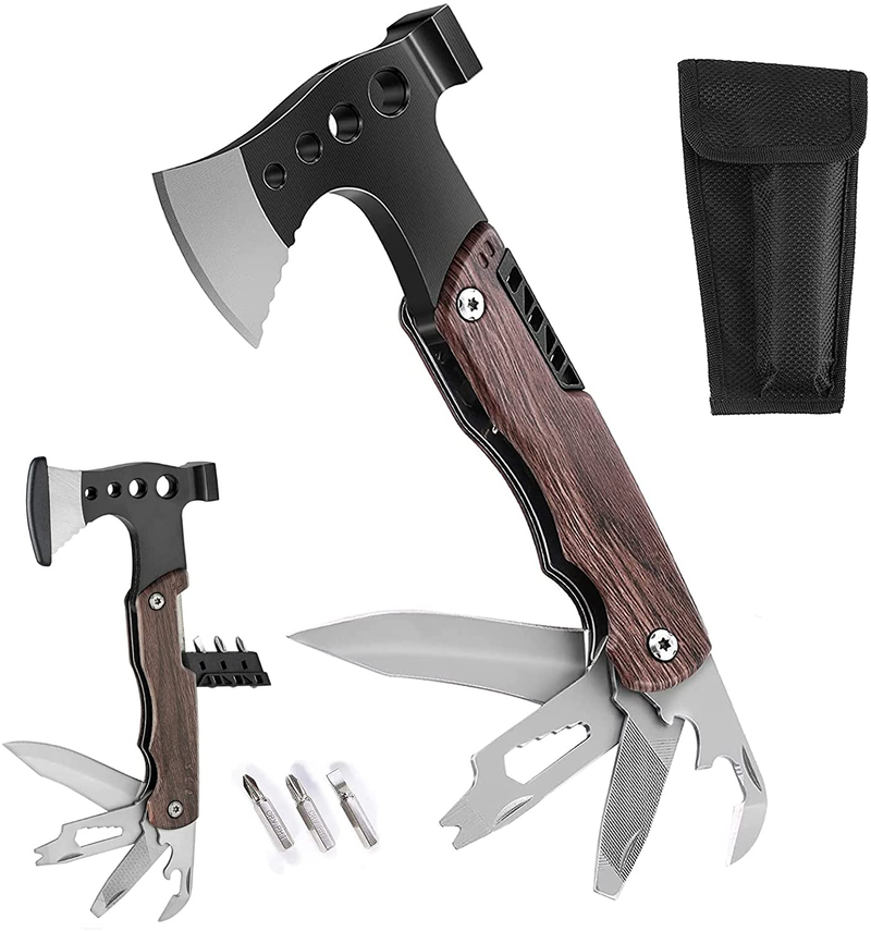 Multitool Axe, 11 in 1 Camping Hatchet, Gift for Men, Cool Gadgets Christmas Stocking Stuffers for Dad, Grandfather, Boyfriend, Camping Survival Gear and Accessories, with Axe Blade Protection Sporting Goods > Outdoor Recreation > Camping & Hiking > Camping Tools OCDAY Multitool Axe  