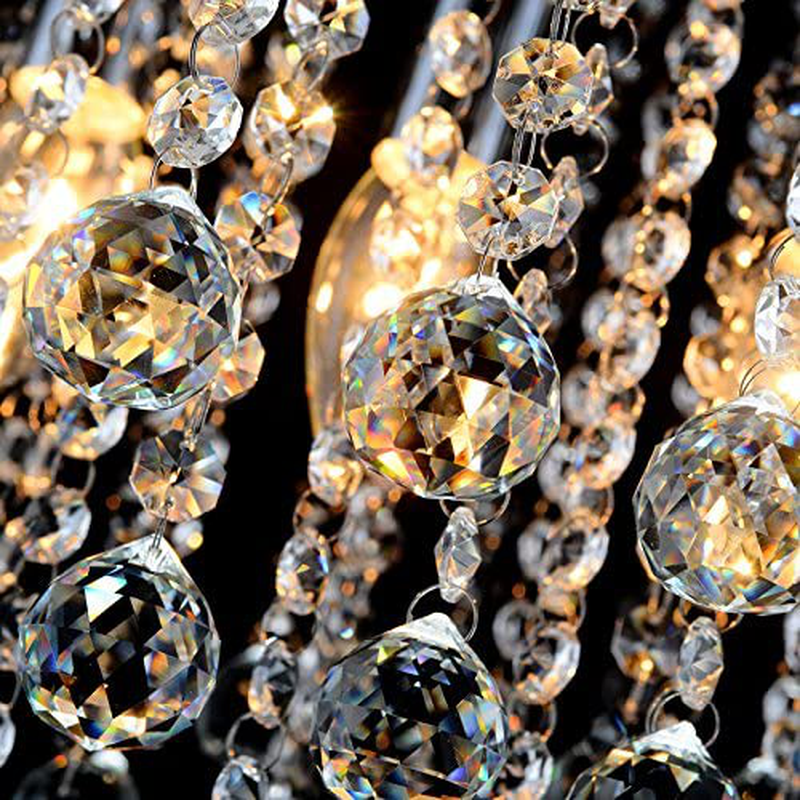 ZEEFO Crystal Chandeliers Light, Mini Style Modern Décor Flush Mount Fixture with Crystal Ceiling Lamp for Hallway, Bar, Kitchen, Dining Room, Kids Room (8 inch) Home & Garden > Lighting > Lighting Fixtures > Chandeliers ZEEFO   