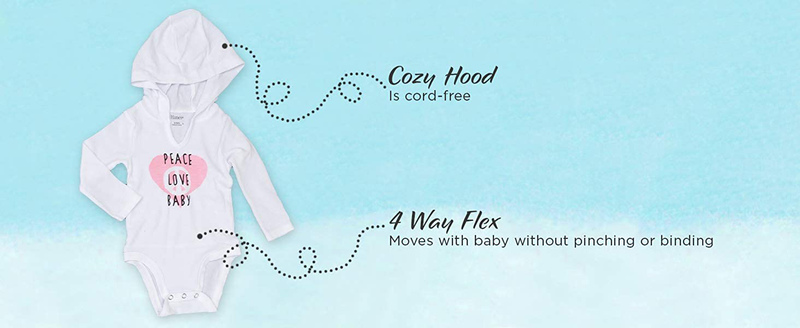 Hanes Baby-Girls Ultimate Baby Flexy 3 Pack Hoodie Bodysuits
