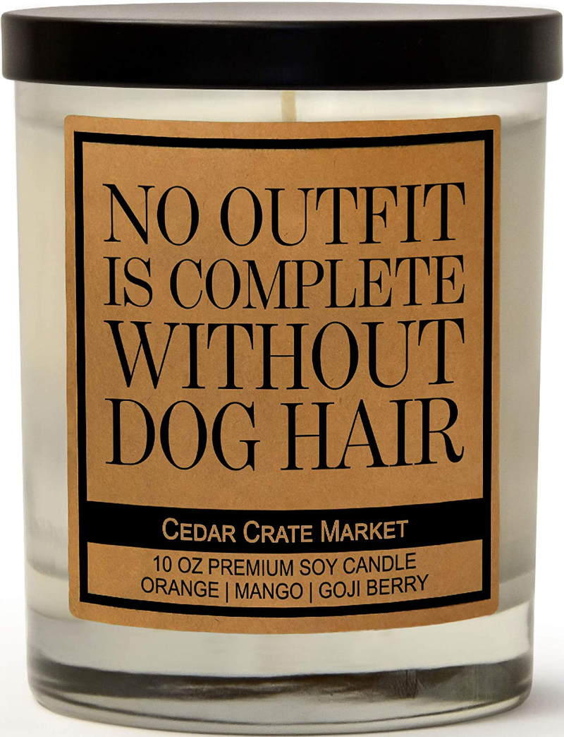 Funny Dog Candles Gifts for Women, Men, Dog Lovers, Pet Candle for Home, House, Dog Mom Gifts, Pet Mom, Fur Mamas, Dog Dads, Foster, Rescue, Adoption Pet Families (I'm Only Talking to My Dog Today) Home & Garden > Decor > Home Fragrances > Candles Cedar Crate Market No Outfit is Complete Without Dog Hair  