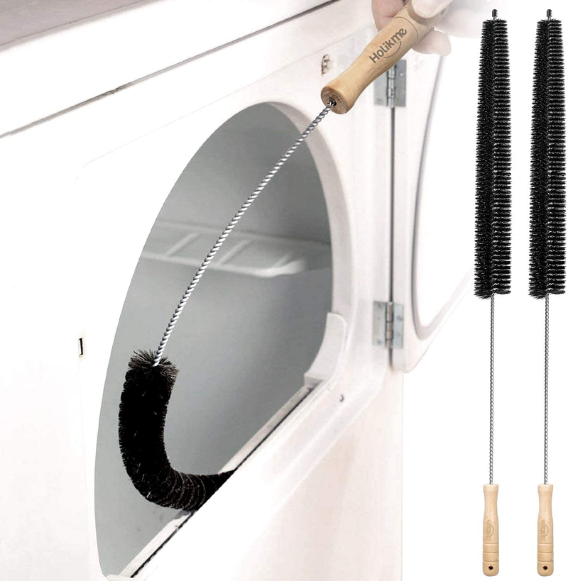 Holikme 2 Pack Dryer Vent Cleaner Kit Dryer Lint Brush Vent Trap Cleaner Long Flexible Refrigerator Coil Brush