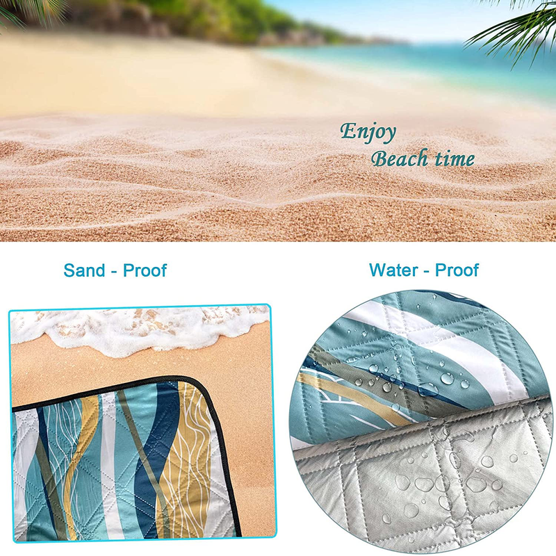 Extra-Large Picnic Blanket Outdoor Waterproof Camping Mat, Cute Beach Blankets Padded and Oversized (79 Inch x 79 Inch) Lawn Blanket, Foldable and Portable Picnic Accessories by Magimate Home & Garden > Lawn & Garden > Outdoor Living > Outdoor Blankets > Picnic Blankets Magimate   