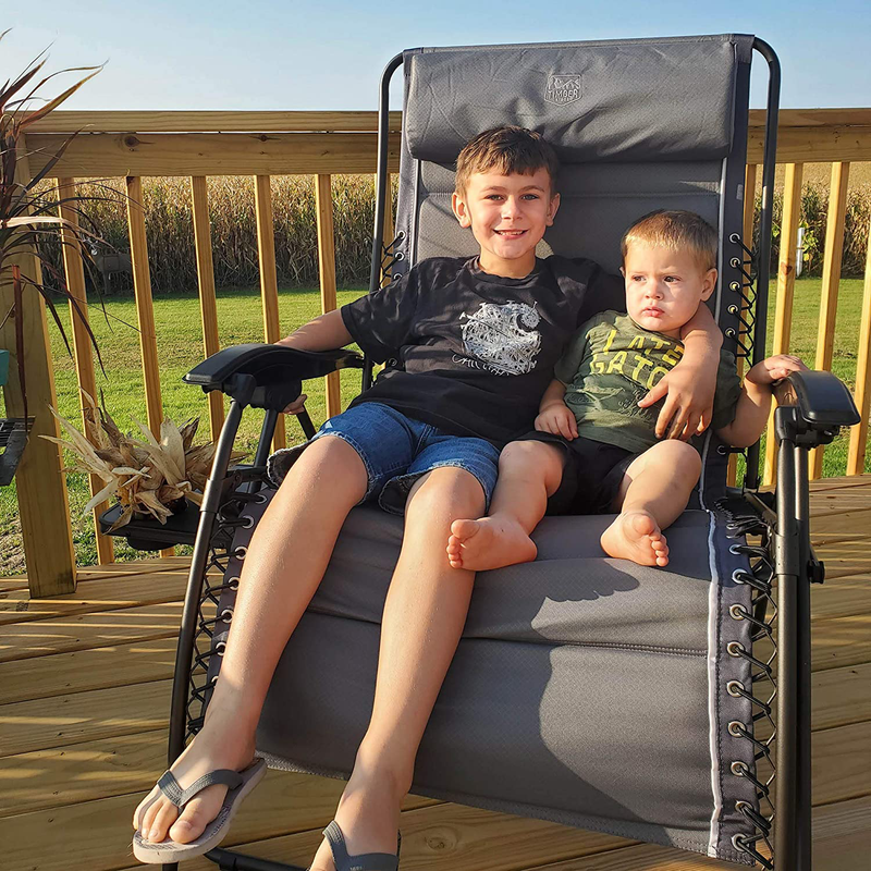 Timber Ridge Zero Gravity Chair Oversized Recliner 500Lbs Capacity Patio Lounge Chair Padded Lawn Chair with Headrest XXL for Outdoor, Camping, Patio, Lawn Sporting Goods > Outdoor Recreation > Camping & Hiking > Camp Furniture TIMBER RIDGE   