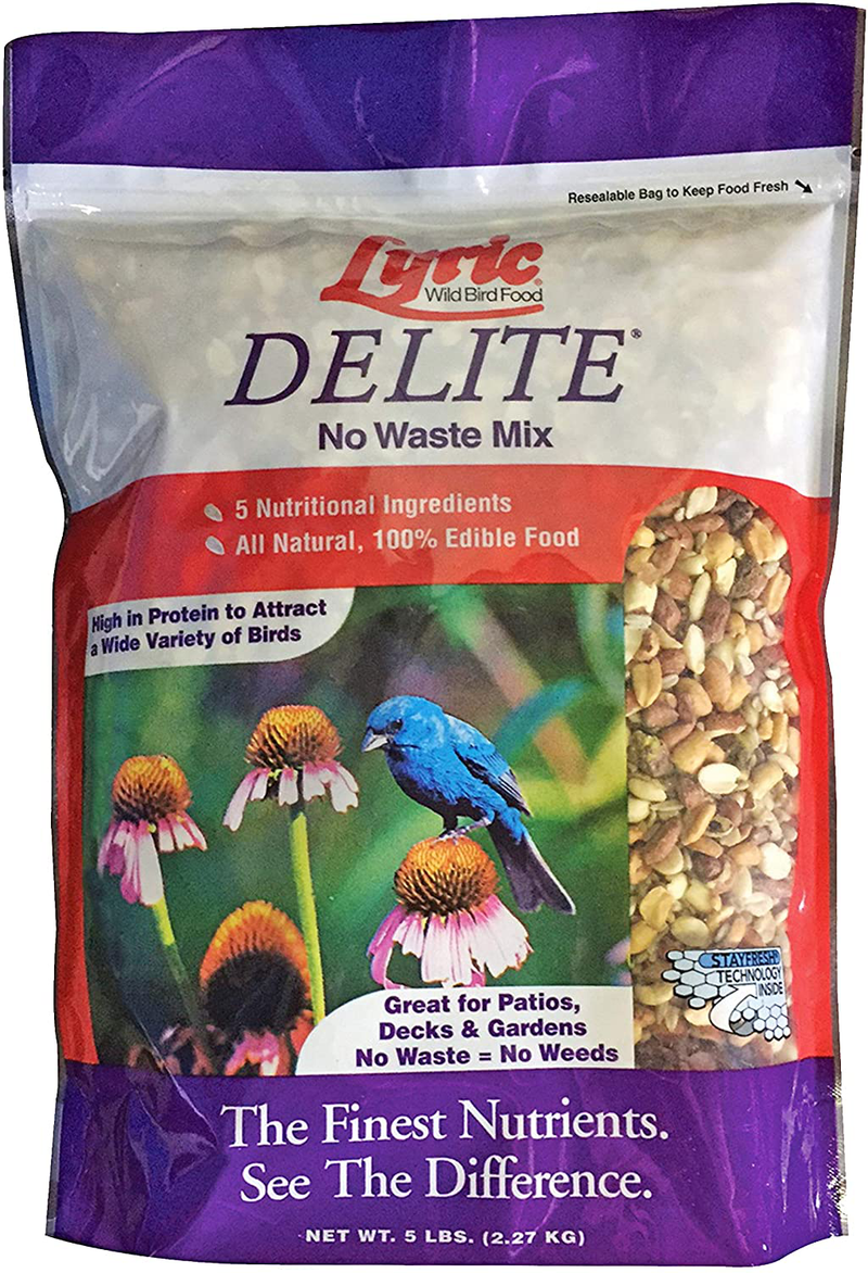 Lyric 2647403 Delite High Protein No Waste Wild Bird Mix-5 lb Animals & Pet Supplies > Pet Supplies > Bird Supplies > Bird Food Lyric 5 lb.  