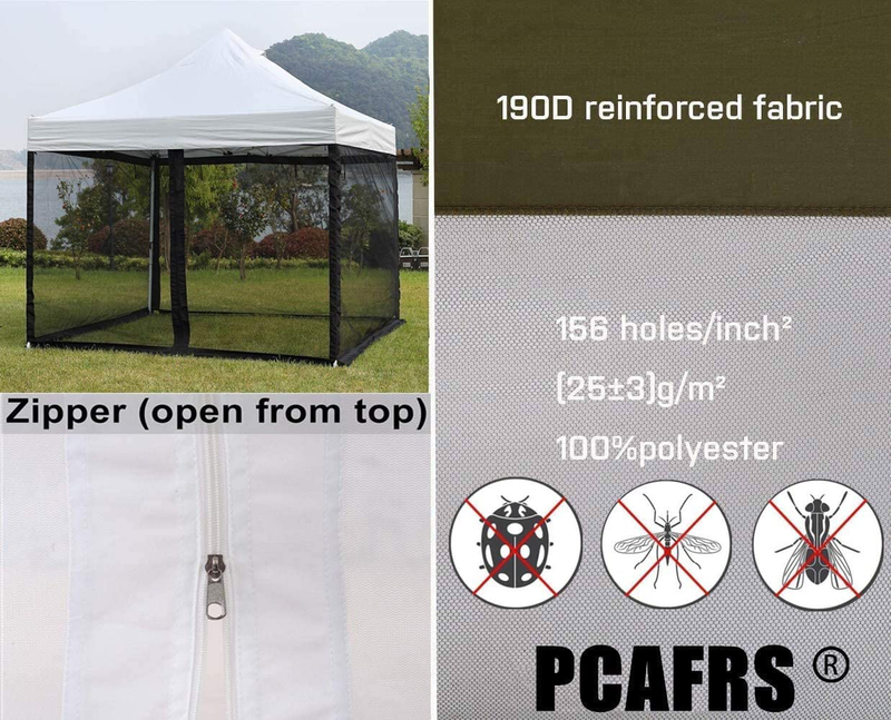 PCAFRS Mosquito Net with Zipper for Outdoor Camping Mosquito Net DIY Canopy Screen Wall Outdoor Mosquito Net for 10 X 10' Patio Gazebo and Tent (Only Mosquito Net Outdoor Tent Not Including) Sporting Goods > Outdoor Recreation > Camping & Hiking > Mosquito Nets & Insect Screens PCAFRS   