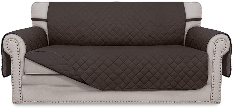 Easy-Going Sofa Slipcover Reversible Loveseat Sofa Cover Couch Cover for 2 Cushion Couch Furniture Protector with Elastic Straps for Pets Kids Dog Cat (Oversized Loveseat, Gray/Light Gray) Home & Garden > Decor > Chair & Sofa Cushions Easy-Going Chocolate/Chocolate 54'' 