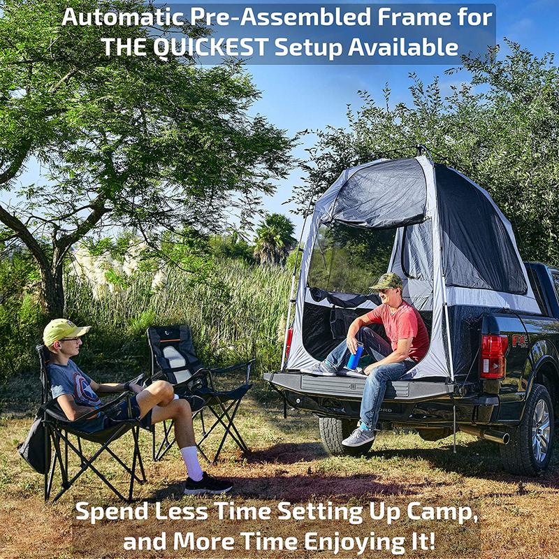 FOFANA Truck Bed Tent Automatic Setup - Truck Tent | 6' Standing Height, Panoramic Windows, Full Coverage Weatherproof Rainfly | Sleep off the Ground and under the Stars | Patents Pending