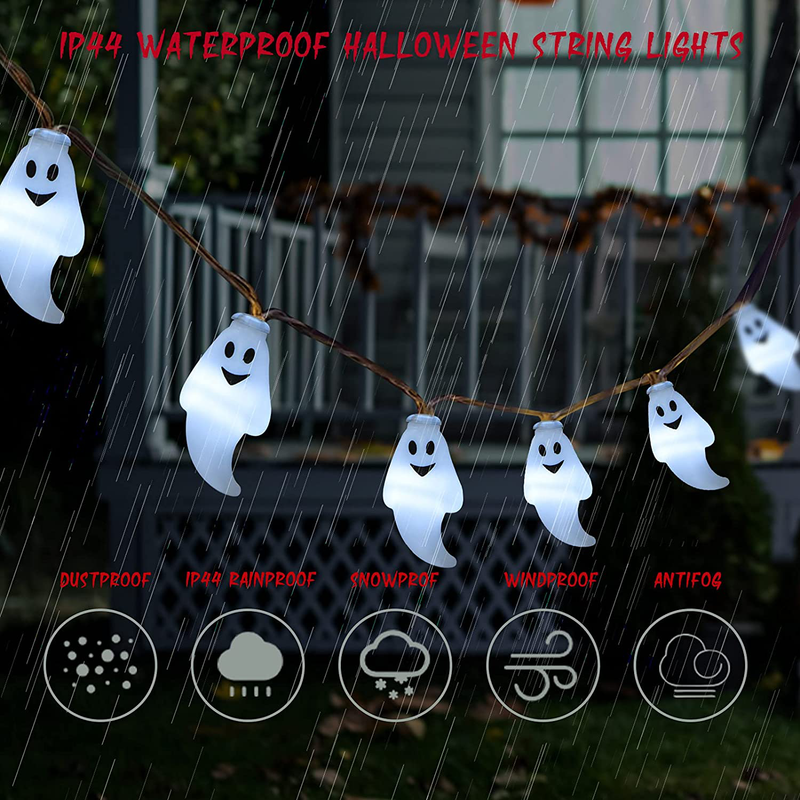 Halloween Ghost String Lights, Halloween Cute Decoration with 25 LED Ghosts，Battery Operated with Waterproof 8 Modes Twinkle Lights，Halloween Indoor/Outdoor for Tree,Window, House, Yard Decorations Arts & Entertainment > Party & Celebration > Party Supplies LIGHTSHINE   