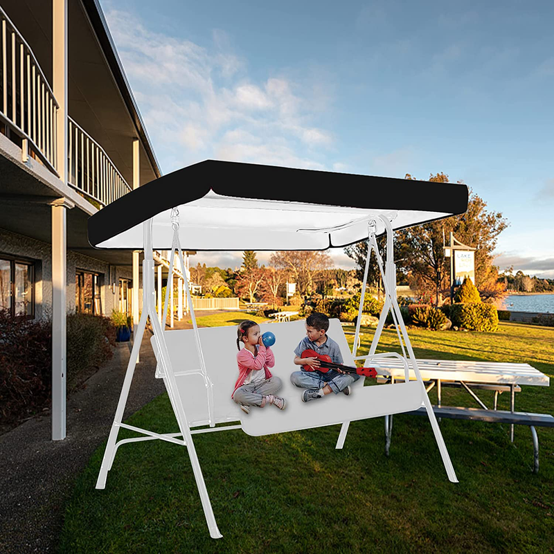 Swing Replacement Canopy Cover, Waterproof Outdoor Patio Swing Canopy Replacement, Replacement Canopy for Swing Hammock Protector Furniture Dustproof Cover, Outdoor Sunproof Cover (Black) Home & Garden > Lawn & Garden > Outdoor Living > Porch Swings Broadsheet   