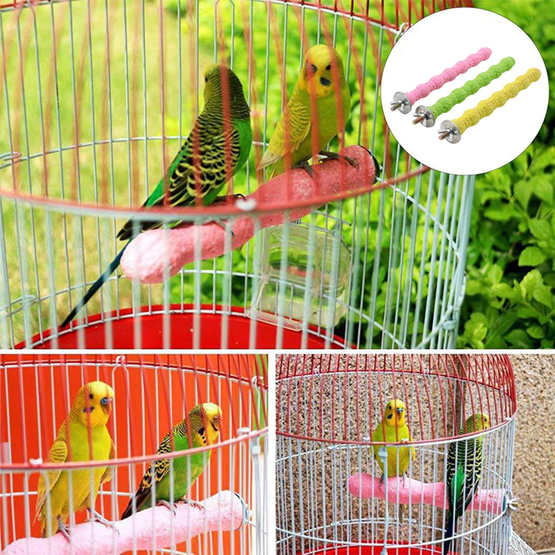 kathson Bird Perch Parrot Stand Cage Accessories Natural Wooden Stick Paw Grinding Rough-surfaced Chew Toy for Cockatiels,Cockatoo,Lorikeet,Conure,Parakeet 3 Pack (Random Color) Animals & Pet Supplies > Pet Supplies > Bird Supplies kathson   