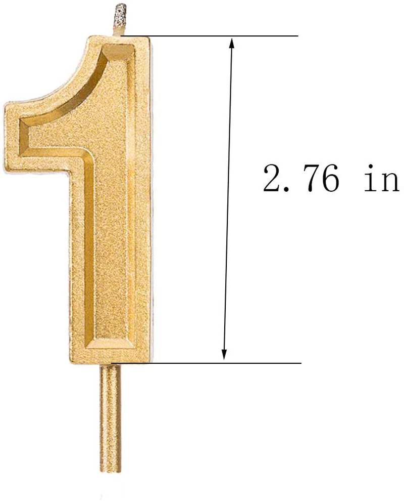 Qj-solar 2.76 inch Gold 21st Birthday Candles,Number 21 Cake Topper for Birthday Decorations