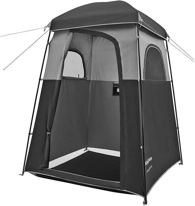 Kingcamp Shower Tent Oversize Outdoor Shower Tents for Camping Dressing Room Portable Shelter Changing Room Shower Privacy Shelter Single/Double Shower Tent Sporting Goods > Outdoor Recreation > Camping & Hiking > Portable Toilets & Showers KingCamp Single-MEDIUMGREY  