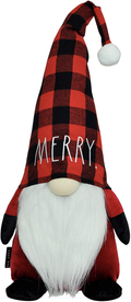 Rae Dunn Christmas Gnome Merry - 19 Inch Stuffed Plush Santa Figurine Doll with Felt Hat - Cute Ornaments and Holiday Decorations for Home Decor and Office Home & Garden > Decor > Seasonal & Holiday Decorations& Garden > Decor > Seasonal & Holiday Decorations Rae Dunn Red & Black Checkers - Merry  