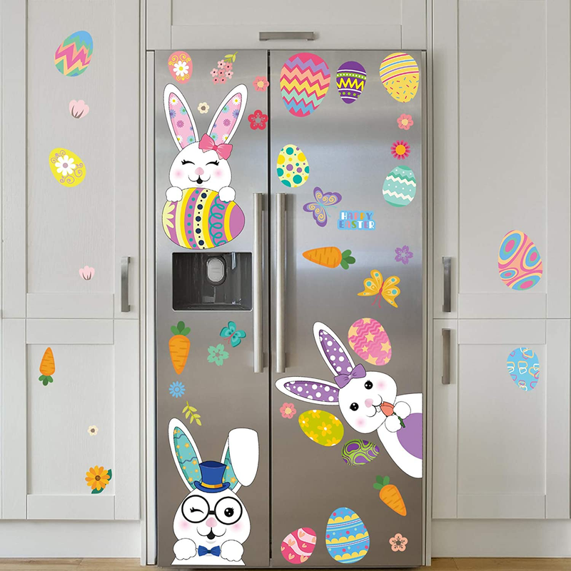 Easter Window Stickers for Easter Day Decorations, 121 PCS 9 Sheets Reusable Static Spring Window Clings Decor Home & Garden > Decor > Seasonal & Holiday Decorations KOUME   
