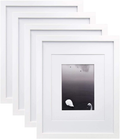 Egofine 11x14 Picture Frames Made of Solid Wood 4 PCS Black - for Table Top and Wall Mounting for Pictures 8x10/5x7 with Mat Horizontally or Vertically Display Photo Frame Black Home & Garden > Decor > Picture Frames Egofine White  