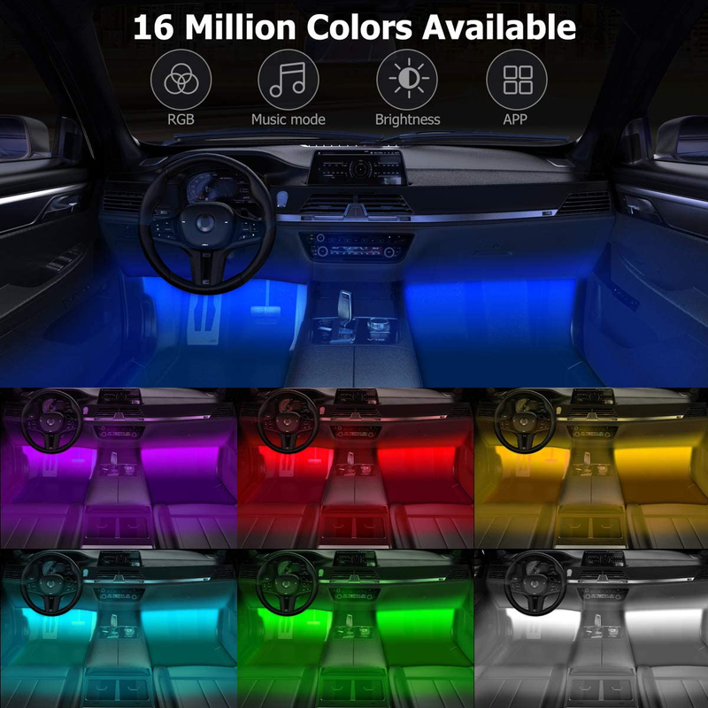 UALAU 72 LED Interior Car Lights, USB Car LED Lights APP Controller Party Light Bar Sync to Music, Multi DIY Color Under Dash Lighting Kits Car Accessories for Jeep Truck Various Car Vehicles & Parts > Vehicle Parts & Accessories > Motor Vehicle Parts > Motor Vehicle Lighting UALAU   