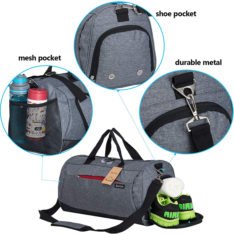 Kuston Sports Small Gym Bag for Men and Women Travel Duffel Bag Workout Bag with Shoes Compartment&Wet Pocket Home & Garden > Household Supplies > Storage & Organization Kuston   
