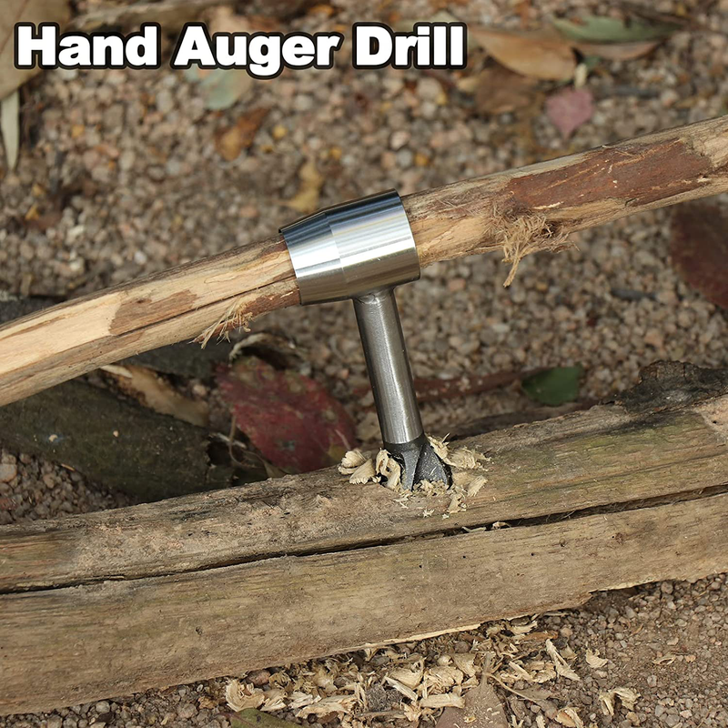 Survival Tools for Bushcraft Settlers Auger Wrench, Scotch Eye Wood Auger Drill Bit for Camping - Manual Auger - for Bushcraft Gear Backpack Perfect Addition to Survival or Camping Outdoor