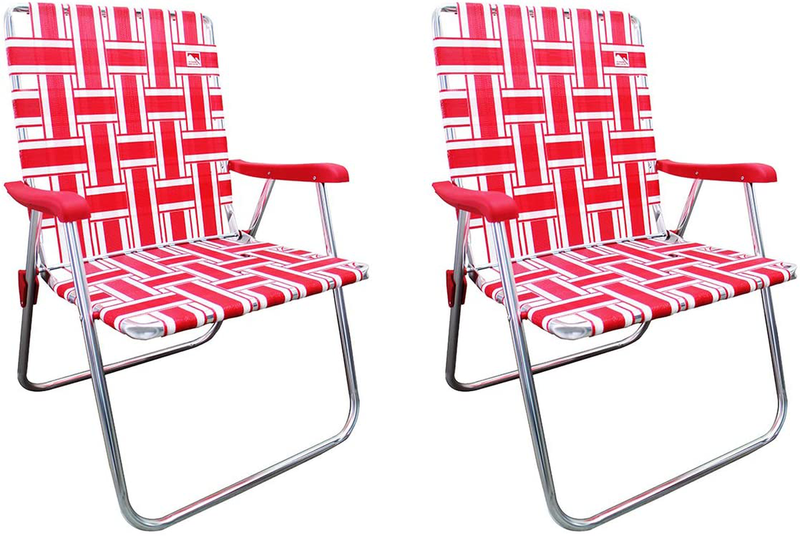 Outdoor Spectator (2-Pack) Classic Reinforced Aluminum Webbed Folding Lawn/Camp Chair (Red) Sporting Goods > Outdoor Recreation > Camping & Hiking > Camp Furniture Outdoor Spectator Red  