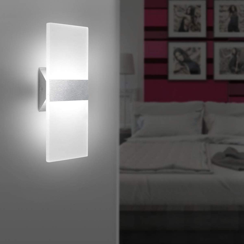 Modern LED Acrylic Wall Sconce 12W Cool White 6000K up down Lamp for Bedroom Corridor Stairs Bathroom Indoor Lighting Fixture Lamps Home Room Decor Not Dimmable No Plug(1 Pack) Home & Garden > Lighting > Lighting Fixtures > Wall Light Fixtures KOL DEALS   