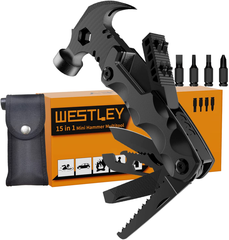 Gifts for Men Unique, WESTLEY Multitool, 15 in 1 Survival Gear, Camping Accessories, 4 Screwdrivers Heads with Magnetic, Christmas Gifts for Men, Lock Function, Cool Gadgets for Men WT15H Sporting Goods > Outdoor Recreation > Camping & Hiking > Camping Tools WESTLEY   