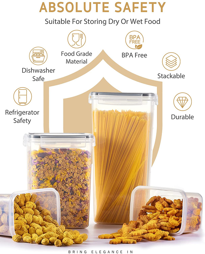 Syntus Food Storage Container Set, 16 Pcs Airtight Plastic Food Canisters with Lids for Kitchen & Pantry Organization (28L), Labels & Spoon Included Home & Garden > Kitchen & Dining > Food Storage Syntus   