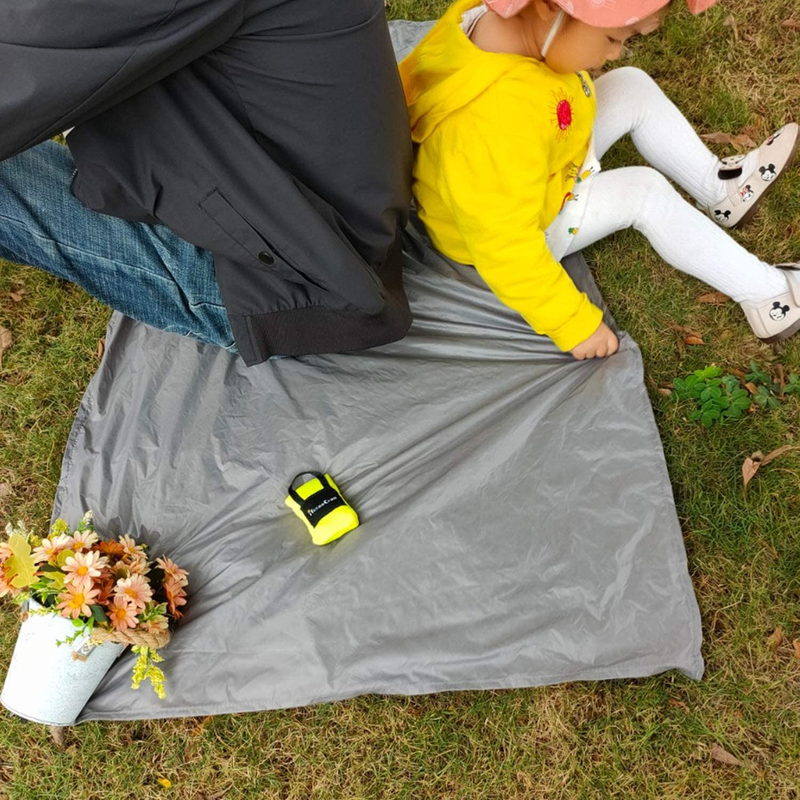Pocket Blanket,Ultralight Mini Compact Picnic Blanket-Beach, Picnic, Outdoor, Camping Fold able Pocket Blanket-Designed with Nylon Fabric,Machine Washable，Waterproof and Durable，Picnic mat (Grey) Home & Garden > Lawn & Garden > Outdoor Living > Outdoor Blankets > Picnic Blankets iforaaCyan   