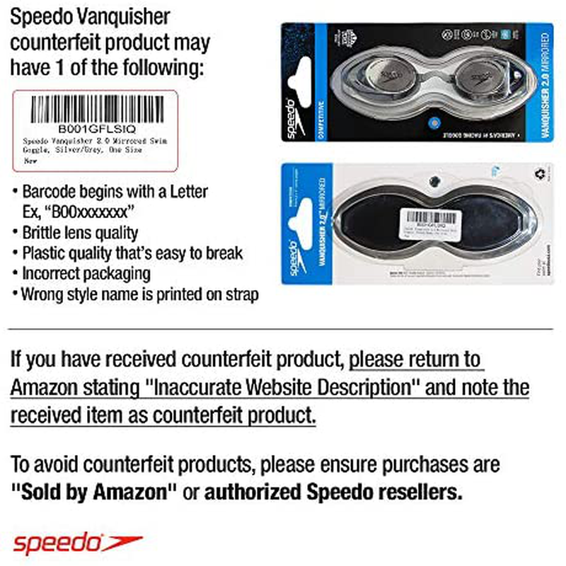 Speedo Unisex-Adult Swim Goggles Mirrored Vanquisher 2.0