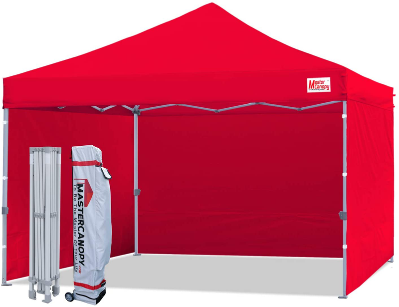 MASTERCANOPY Durable Pop-Up Canopy Tent 10X15 Heavy Duty Instant Canopy with Sidewalls (White)