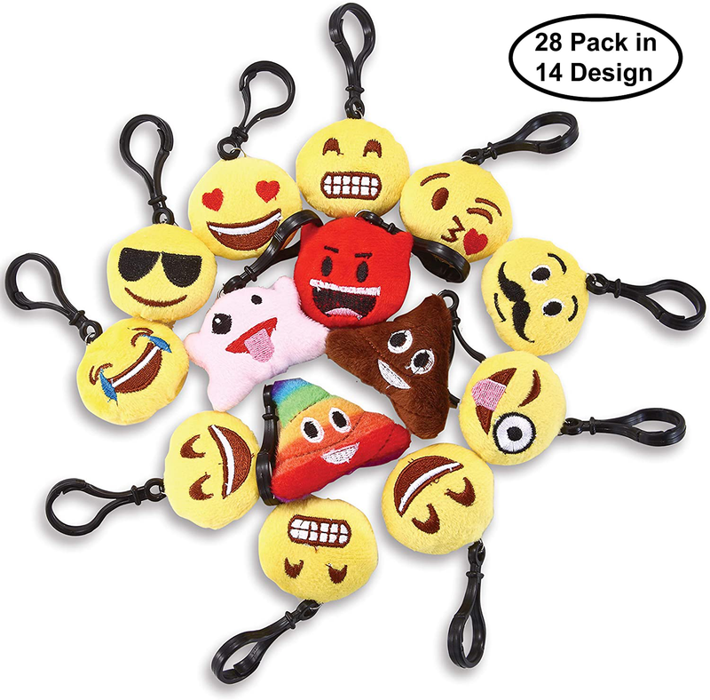 JOYIN 28 Pack Valentines Day Gifts Cards for Kids, Valentine'S Greeting Cards with Emoji Plush Key-Chain Valentine Classroom Exchange Gifts Party Favors Home & Garden > Decor > Seasonal & Holiday Decorations 3 years and up   