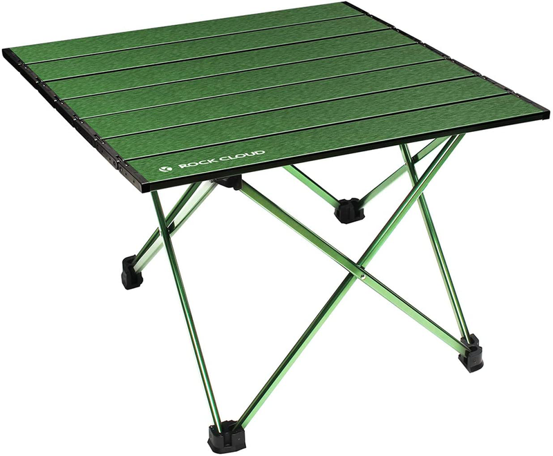 Rock Cloud Portable Camping Table Ultralight Aluminum Camp Table Folding Beach Table for Camping Hiking Backpacking Outdoor Picnic, Green Sporting Goods > Outdoor Recreation > Camping & Hiking > Camp Furniture ROCK CLOUD Green Medium 