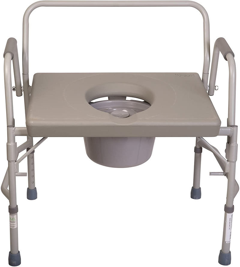 DMI Bedside Commode, Portable Toilet, Commode Chair, Raised Toilet Seat with Handles, Holds up to 500 Pounds with Included 7 Qt Commode Bucket, Adjustable from 19-23 Inches, Extra Wide Commode Sporting Goods > Outdoor Recreation > Camping & Hiking > Portable Toilets & ShowersSporting Goods > Outdoor Recreation > Camping & Hiking > Portable Toilets & Showers DMI   