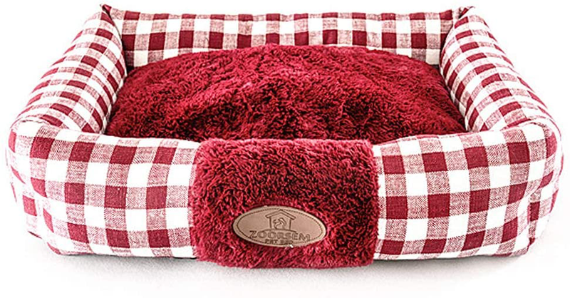 Decdeal Large Cat Beds for Indoor Cats, Plush Soft Pet Bed, Indoor Cat Beds & Dog Beds, Rectangle Cushion Bed Pet Supplies, Machine Washable, Slip-Resistant Bottom Animals & Pet Supplies > Pet Supplies > Dog Supplies > Dog Beds Decdeal   