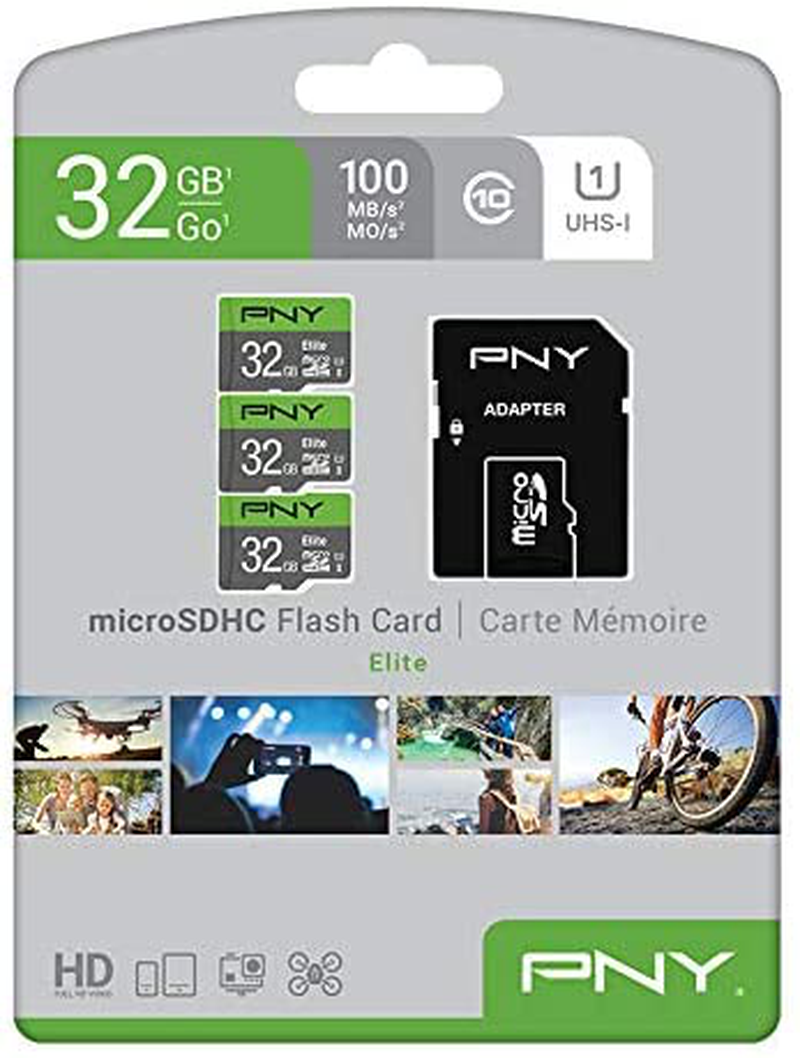 PNY 32GB Elite Class 10 U1 MicroSDHC Flash Memory Card 3-Pack, 32GB 3-Pack Electronics > Electronics Accessories > Memory > Flash Memory > Flash Memory Cards PNY   