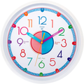 Foxtop Silent Kids Wall Clock 12 Inch Non-Ticking Battery Operated Colorful Decorative Clock for Children Nursery Room Bedroom School Classroom - Easy to Read (Colorful Numbers, 12 inch) Home & Garden > Decor > Clocks > Wall Clocks Foxtop 12 Inch White 12inch 