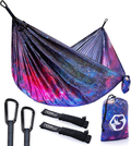 Foxelli Camping Hammock – Lightweight Parachute Nylon Portable Hammock with Tree Ropes and Carabiners, Perfect for Outdoors, Backpacking, Hiking, Camping, Travel, Beach, Backyard & Garden Home & Garden > Lawn & Garden > Outdoor Living > Hammocks Foxelli Universe  