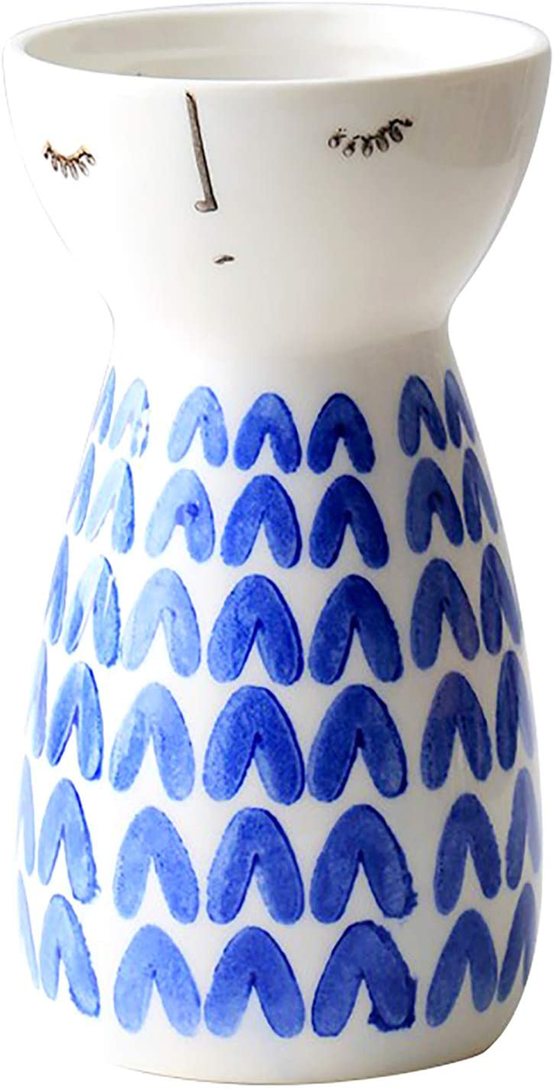 Senliart White Ceramic Vase, Small Flower Vases for Home Décor, 5.9 X 3.2 (Polka Dot) Home & Garden > Decor > Vases Senliart Heart  