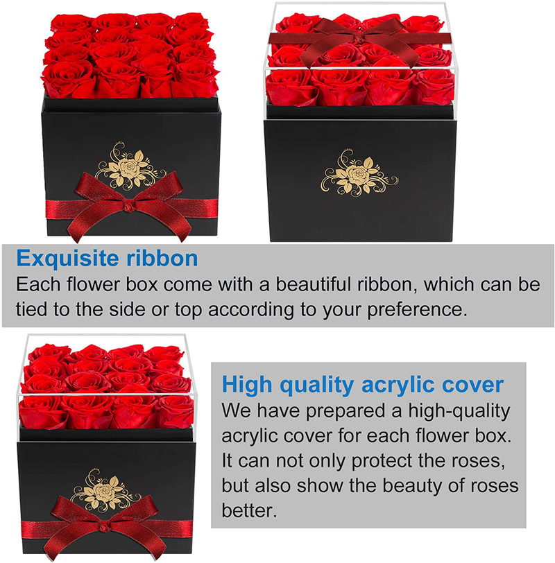 Perfectione Roses Luxury Preserved Roses in a Box, Red Real Roses Valentines Day Gifts for Her, Birthday Gifts for Women, for Wife Home & Garden > Decor > Seasonal & Holiday Decorations Perfectione Roses   