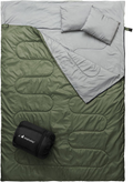 Mallome Sleeping Bags for Adults Kids & Toddler - Camping Accessories Backpacking Gear for Cold Weather & Warm - Lightweight Equipment with Ultralight Compact Bag - Girls Boys Single & Double Person Sporting Goods > Outdoor Recreation > Camping & Hiking > Sleeping BagsSporting Goods > Outdoor Recreation > Camping & Hiking > Sleeping Bags MalloMe Forest Green Double - 59in x 86.6" 
