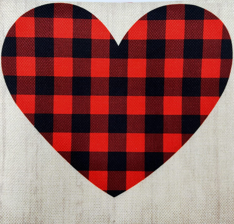 PTFNY Happy Valentine'S Day Table Runner 13 X 72 Inch Burlap Red Plaid Hearts Valentines Day Table Runner Valentine'S Day Dinner Table Decorations for Valentines Engagement Wedding Party Supplies Home & Garden > Decor > Seasonal & Holiday Decorations PTFNY   
