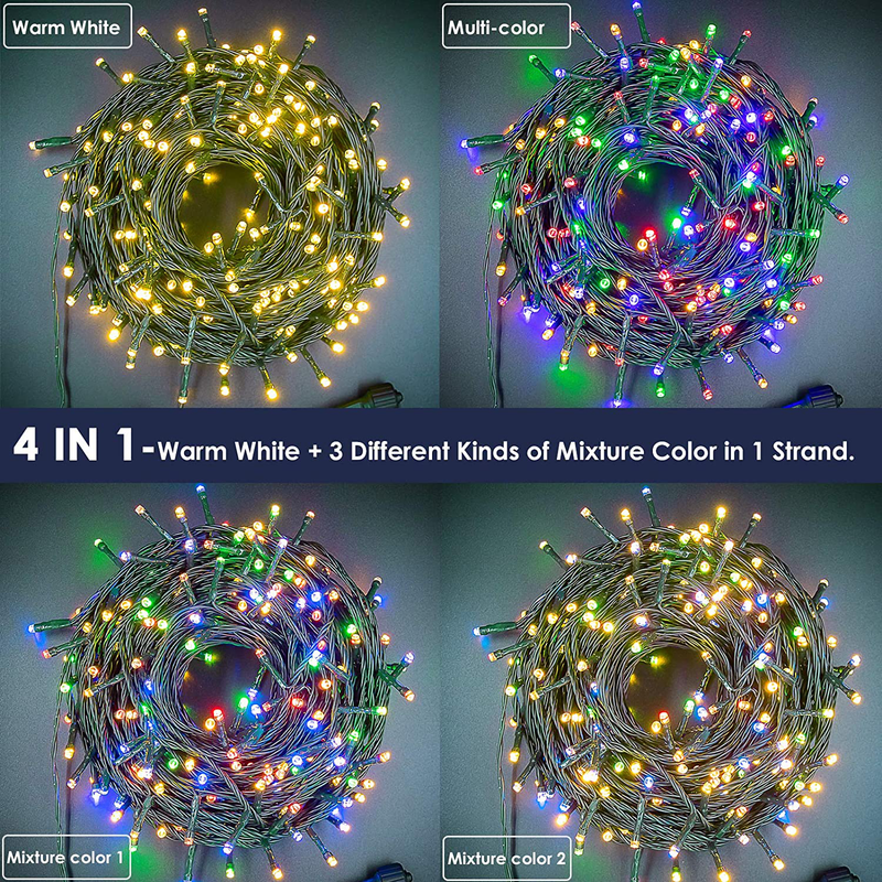 Haynery 300 LED Color Changing Christmas String Lights Outdoor Indoor with Remote/Timer, 108FT 11 Modes Waterproof Warm White and Multi Color Christmas Lights Plug in for Tree Garden Party Decoration Home & Garden > Decor > Seasonal & Holiday Decorations& Garden > Decor > Seasonal & Holiday Decorations Haynery   