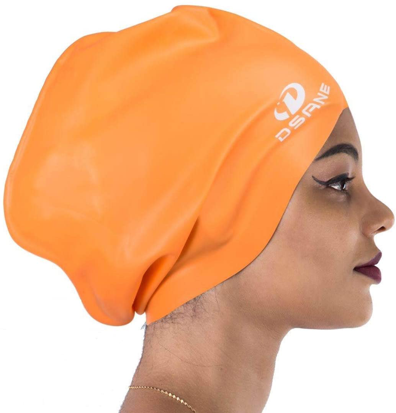 Dsane Extra Large Swimming Cap for Women and Men,Special Design Swim Cap for Very Long Thick Curly Hair&Dreadlocks Weaves Braids Afros Silicone Keep Your Hair Dry Sporting Goods > Outdoor Recreation > Boating & Water Sports > Swimming > Swim Caps Dsane yellow  