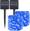 Red Solar Christmas String Lights Outdoor Waterproof 100 LED（2 Pack） 8 Modes Copper String Lights Fairy Lights for Valentine'S Day, Garden, Patio, Fence, Balcony, Outdoors(Red 2Pcs) Home & Garden > Lighting > Light Ropes & Strings YAOZHOU Blue  