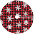 Dussdil Autumn Maple Leaves Christmas Tree Skirt Fall Dry Yellow Leaf Tree 36 Inches Xmas Tree Skirts Floor Door Mat Rug Decorations for Holiday Party Indoor Outdoor Home Office Ornaments Home & Garden > Decor > Seasonal & Holiday Decorations > Christmas Tree Skirts Skycess Snowflakes Buffalo Plaid 48 inches 