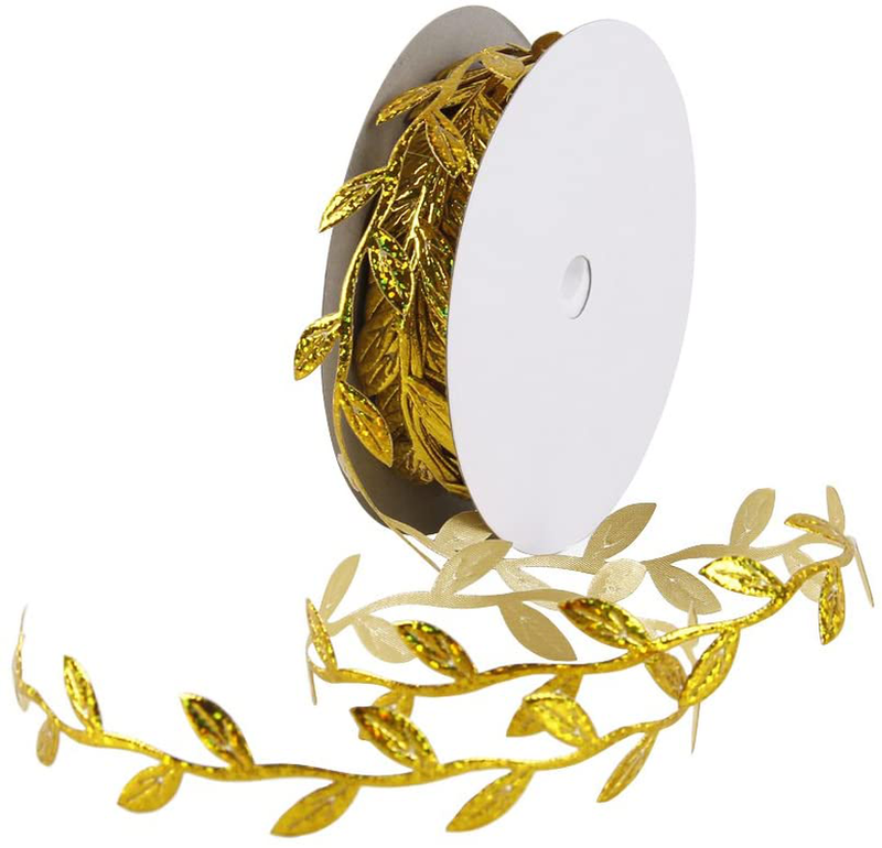 David accessories Olive Green Leaves Leaf Trim Ribbon -20 Yards - for DIY Craft Party Wedding Home Decoration (Olive Green) Arts & Entertainment > Hobbies & Creative Arts > Arts & Crafts > Art & Crafting Materials > Embellishments & Trims > Ribbons & Trim David accessories Sequins Gold  