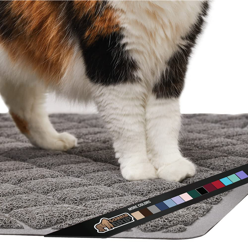 Gorilla Grip Ultimate Cat Litter Mat, Cleaner Floors, Less Waste, Soft on Kitty Paws, Easy Clean Trapper, Large Size Liner Trap Mats, Scatter Control, Traps Mess from Box, Accessories for Cats Animals & Pet Supplies > Pet Supplies > Cat Supplies > Cat Litter Gorilla Grip Gray Corner (32" x 32" x 45") 
