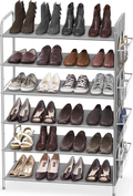 Simple Houseware 6-Tier Shoe Rack Storage Organizer 34-Pair W/ Side Hanging Bag, Grey Furniture > Cabinets & Storage > Armoires & Wardrobes Simple Houseware Grey  